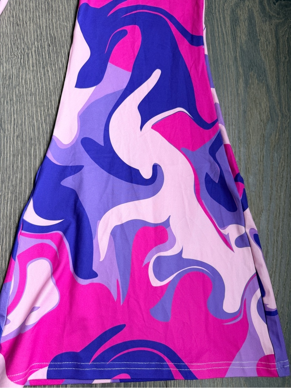 Exotica Liquid Camo Soft to Touch High Waisted Bells Flare Pant Size Small - Picture 2 of 5